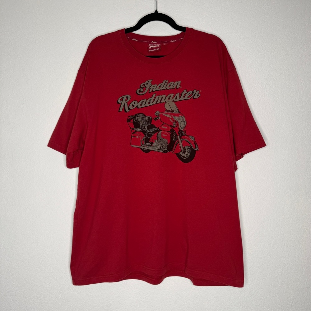 Indian Motorcycle Red Graphic Tee Roadmaster Cotton Short Sleeve Shirt XL